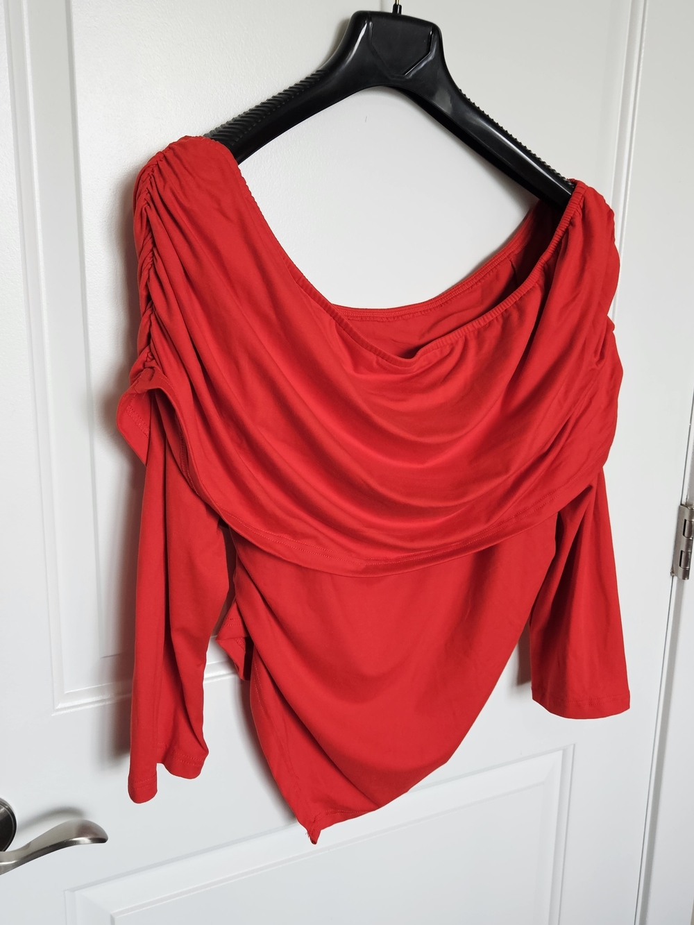 SHEIN Curve Women's Plus Size 3XL Off The Shoulder Draped Holiday Costume Top
